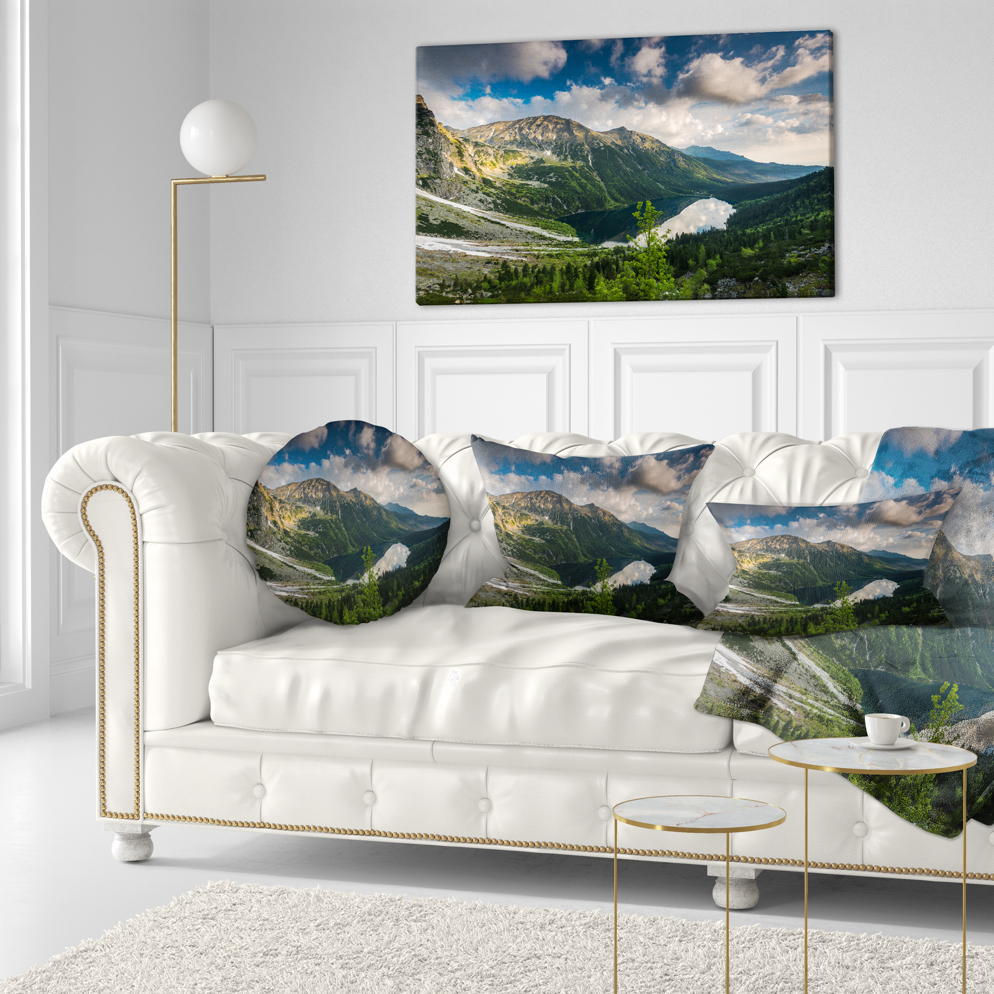 Designart Summer at Polish Tatra Mountains - Landscape Printed Throw Pillow - 12x20