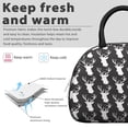 thumbnail image 3 of Woodland Buck Lunch Bag – Artistic Deer Design with Ethnic Cartoon Style, Wild Hunter-Inspired Pattern in Orange Rustic Tones, 3 of 4