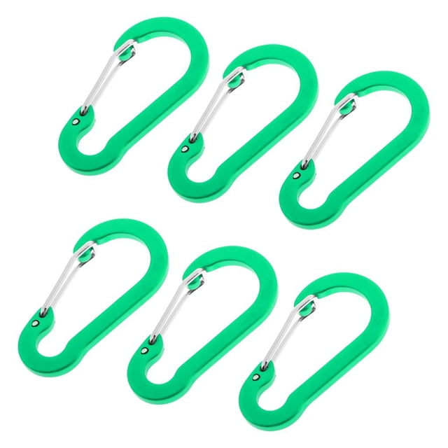 6pcs mosquetón de aluminio en D lvero lvero de clip al shamjiam Llavero mosquetón