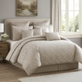 thumbnail image 7 of Benjara 9 Piece Queen Polyester Comforter Set with Jacquard Print- Gray, 7 of 7