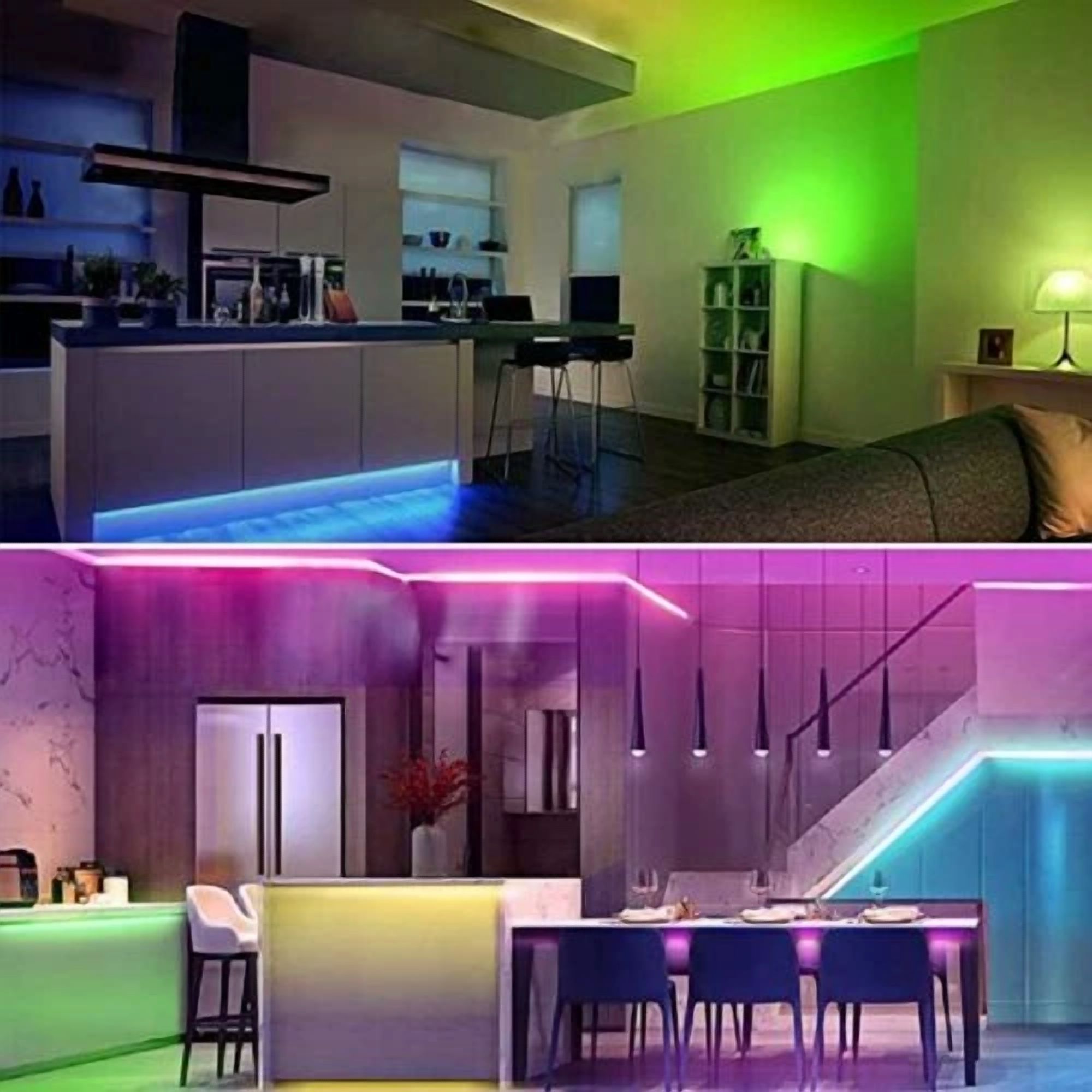 KLYNE - Led Tape Lights Color Multicolo 16.4 Ft Led Strip Light Rgb Led Room Lights 5050