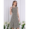 thumbnail image 3 of DARING DIVA A-Line Midi Round Neck Dress M Khaki, 3 of 5