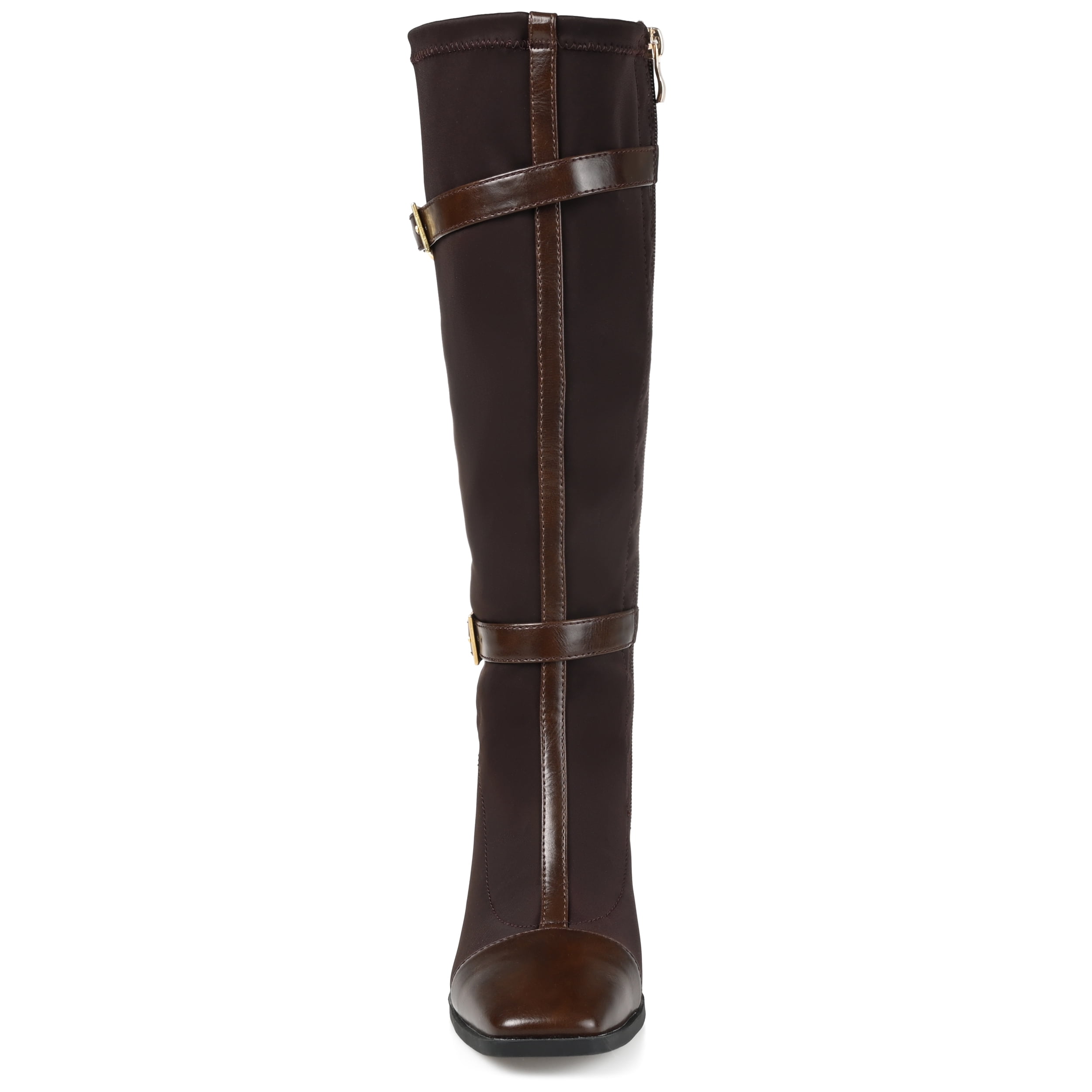 Journee Womens Gaibree Extra Wide Calf Stacked Heel Knee High Boots