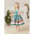 thumbnail image 5 of Seyurigaoka Little Girl’s Christmas Gifts Printed Short Sleeve/Sleeveless Formal Dress, 5 of 9