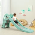 thumbnail image 3 of Costway 3-in-1 Kids Climber Slide Play Set w/Basketball Hoop Indoor & Outdoor Green, 3 of 11