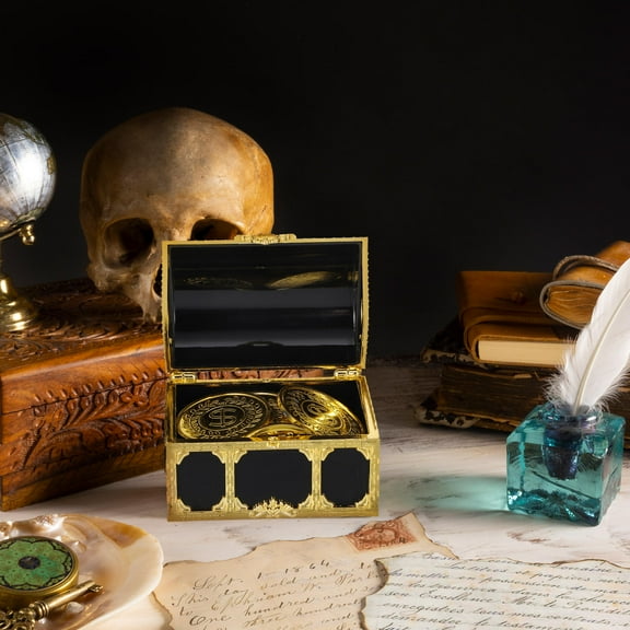 COMPUKAS 10 Pcs Pirate Treasure Chest Plastic Chest For Storage And Imaginative Play