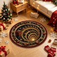thumbnail image 4 of Christmas 3D Rug Round Optical Illusion Non-Slip,Non-Slip & Wear-Resistant, Machine Washable, Indoor Entryway Use, Festive Holiday Decor, 4 of 5