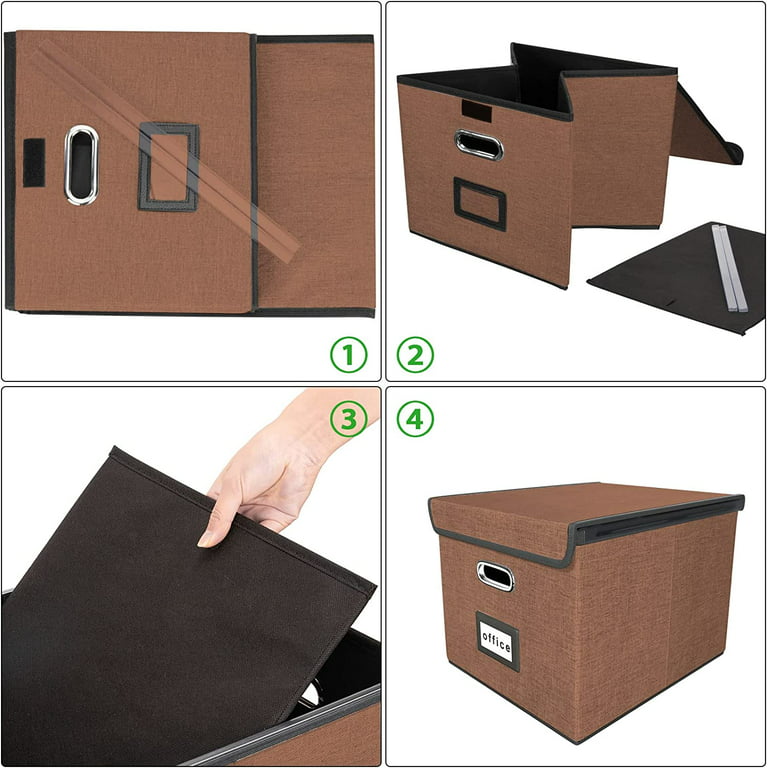 Decorative File Storage Box with Lid 