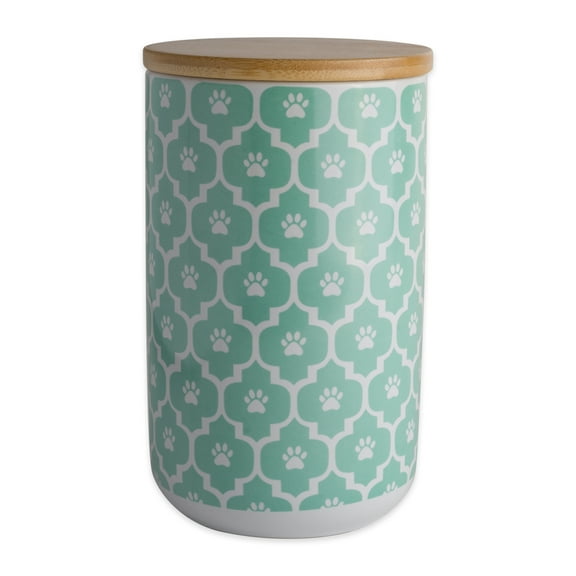 Bone Dry Lattice Pet Treat Jar Canister, Dishwasher Safe,4x6.5", Aqua
