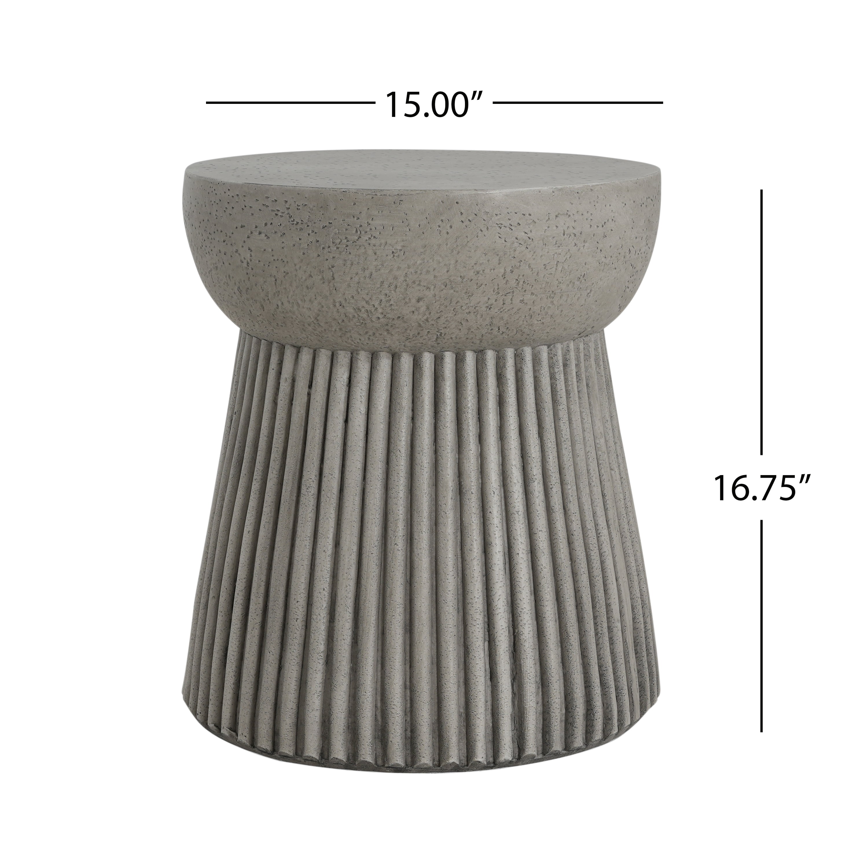 Side Table, Outdoor Lightweight Concrete Table for Patio Balcony Garden, Concrete Finish