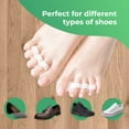thumbnail image 3 of Hammer Toe Straightener - Hammer Toe Corrector for Women and Men - Gel Toe Separators for Overlapping Toes -- 4 Pack, 3 of 5