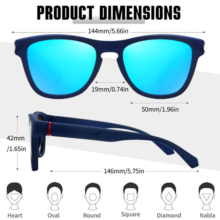 Square Acetate Polarized Sunglasses UV400 Protection Unisex Driving Travel AVAWAY Polarized Sunglasses for Men Women, UV Protection  main image 4