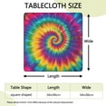 thumbnail image 2 of Rainbow Tie Dye Mandala Pattern Square Fitted Tablecloth with Elastic Edge,Square Table Cover,Washable Elastic Table Cover for Home Kitchen Party Decor 34"x34", 2 of 6