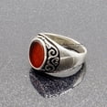 thumbnail image 6 of Silver Handmade Ring 925k Sterling Silver Red Carnelian GemStone Ring Men's Ring with Round Stones Outstanding Gift KCR022, 6 of 7