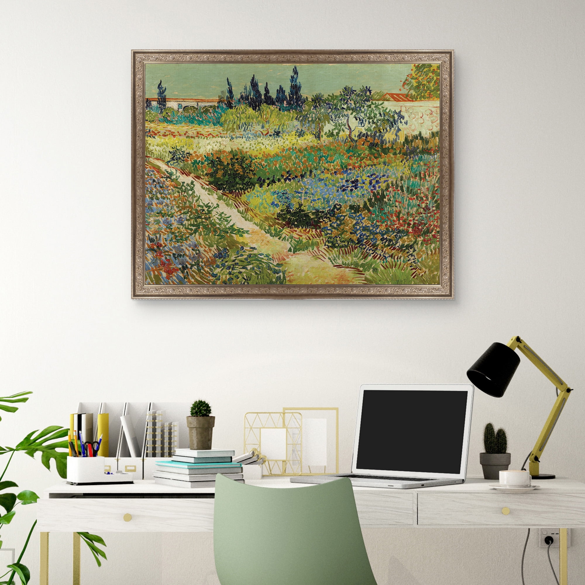 Garden at Arles Framed Canvas