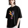 thumbnail image 3 of Camisetas de manga corta con estampado de colibrí en acuarela para hombre, camisetas de cuello redondo, 3 of 8
