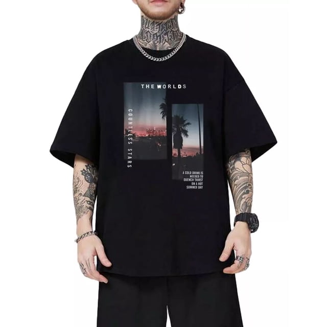 Playera Hombre Manga Corta Estampado De Moda