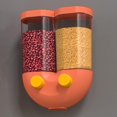 thumbnail image 4 of Dispensador de cereales de montado en pared de 2 compartimentos, para pers aromáticas de vandería Práctico este para usar Naranja 16x8x21cm Baoblaze Dispensador de granos, 4 of 8