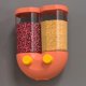 thumbnail image 4 of Dispensador de cereales de montado en pared de 2 compartimentos, para pers aromáticas de vandería Práctico este para usar Naranja 16x8x21cm Baoblaze Dispensador de granos, 4 of 8