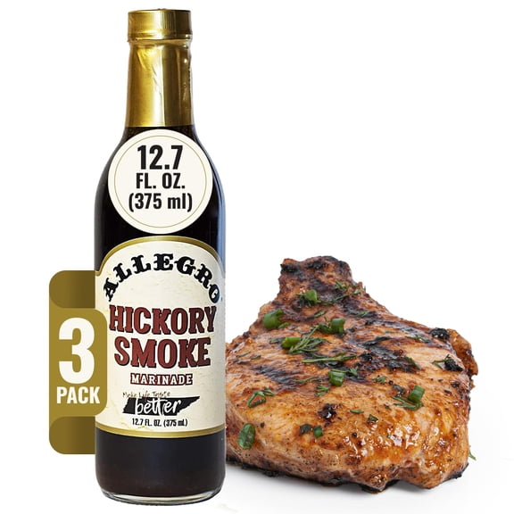 Allegro Hickory Smoke Marinade, 12.7-Ounce Glass Bottles (Pack of 3)