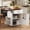 White, variant on Farmhouse Kitchen Island with Drop Leaf, Rolling Kitchen Cart with Storage Cabinet & Towel Rack, Large Drawer on Lockable Wheels, Space Saver, White