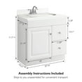 thumbnail image 6 of Design House 30" Solid Wood Wyndham 2-Drawer Ready to Assemble Wood Vanity Cabinet, White, 6 of 15
