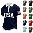 thumbnail image 3 of Men's USA Patriotic Polo Shirt American Flag Short Sleeve Casual Pullover 250th Anniversary USA Shirt, 3 of 3