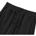thumbnail image 6 of Ladies' High Waisted Wide Leg Sweatpants - Polyester Fabric - Casual Straight Leg Design, 6 of 7