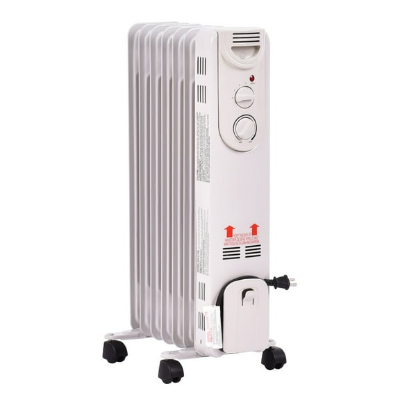 1500W Electric Oil Filled Radiator Space Heater with Adjustable Thermostat, 3 Heat Settings, Overheat Protection & Silent Operation, Portable Radiant Heater with Wheels for Home & Office