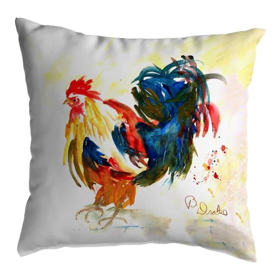 Betsy Drake NC1382 18 x 18 in. Colorful Rooster No Cord Pillow