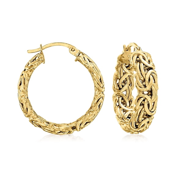 Ross-Simons 18kt Gold Over Sterling Small Byzantine Hoop Earrings, Women's, Adult