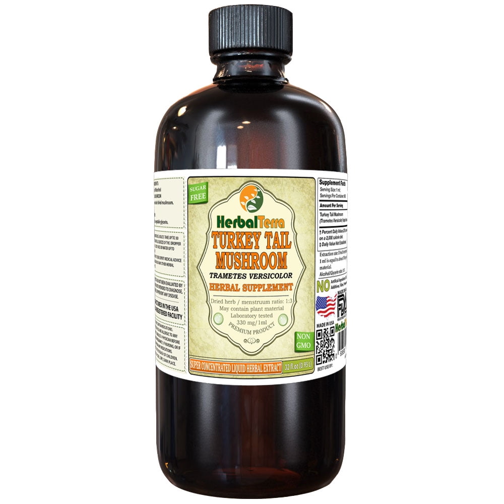 Turkey Tail Mushroom (Trametes Versicolor) Tincture, Dried Mushroom