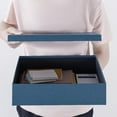thumbnail image 5 of Decorative Storage Boxes with Lids, Paper Storage Box Set for Keepsakes and Photos, Navy Blue, 5 of 6