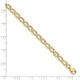 thumbnail image 4 of Real 14kt Yellow Gold Gold Polished Open Link Chain Bracelet; 7.5 inch; Lobster (Fancy) Clasp; for Adults and Teens; for Women and Men, 4 of 4