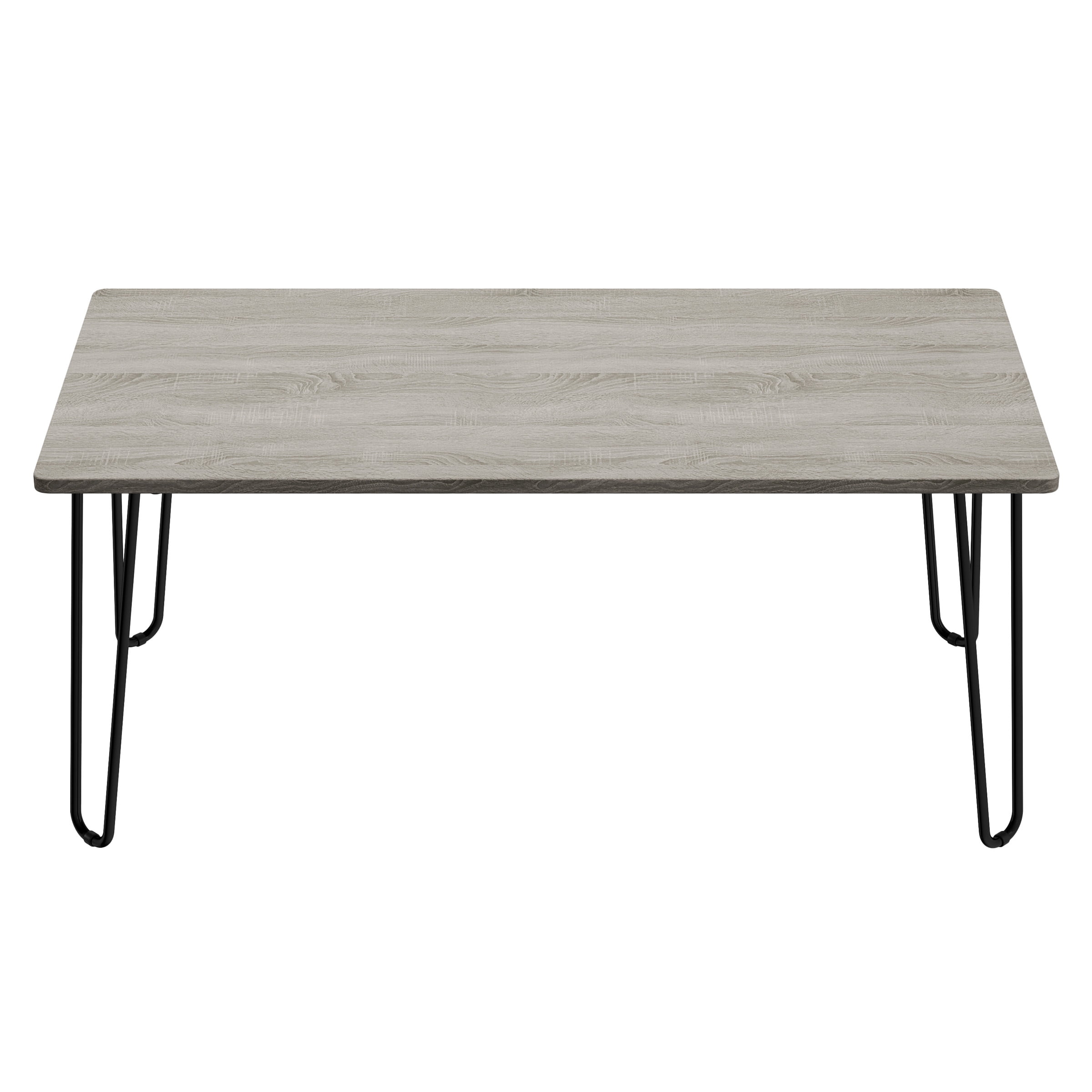 Lavish Home Coffee Table with Hairpin Legs, Modern Industrial Style Home Décor, Woodgrain-Look and Steel Accent Living Room Furniture, Gray