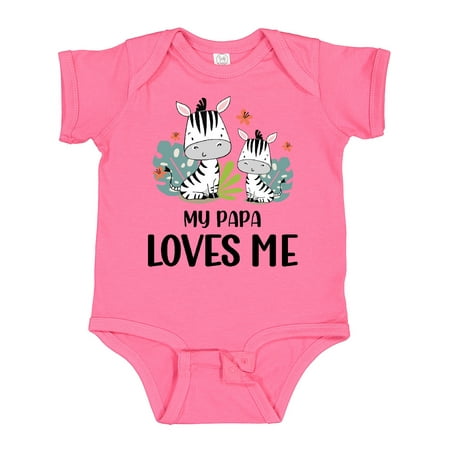 

Inktastic Zebra My Papa Loves Me Gift Baby Boy or Baby Girl Bodysuit