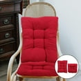 thumbnail image 4 of jinwen Rocking Chair Cushion Set Soft Tufted Recliner Back Seat Indoor/Outdoor Red,, 4 of 9