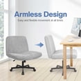 thumbnail image 6 of Celtoss Criss Cross Home Office Chair, Fabric Armless Swivel Task Computer Chair with Wheels, Gray, 6 of 7