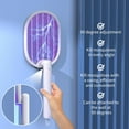 thumbnail image 4 of Electric Fly Swatter, 4000V Foldable Fly Zapper Killer with Rechargeable Battery, 3 Layers Mesh with USB-C, Mosquito Killer Flying Insects Control for Living room, Garden, Kitchen, 4 of 9