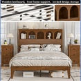 thumbnail image 5 of Queen Bed Frame, Noise Free Platform Bed with Headboard & Metal Frame & Wood Slats Support, No Box Spring Needed, Walnut, 5 of 7