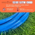 thumbnail image 3 of LAICAIW Rallonge Extérieure Éclairée de 3 Pi - Câble d'Extension Robuste 12/3 SJTW avec Fiche à 3 Broches Mise à la Terre - Cordon d'Alimentation 15 A pour Pelouse, Jardin, Électroménagers, Bleu, 3 of 7