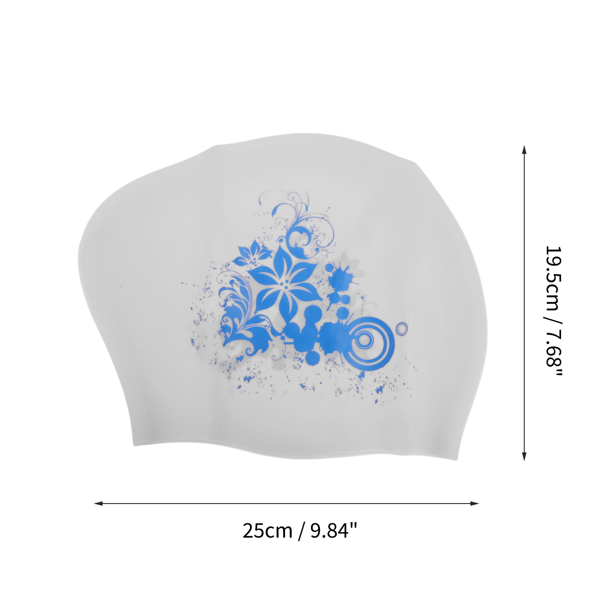 Unique Bargains Floral Pattern Swim Cap 1Pc Gray