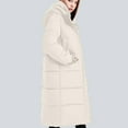 thumbnail image 6 of AUNVITO Women's Thickened Fleece Hooded Winter Coat Long Sleeve Casual Jacket Solid Color Warm Outerwear for Daily Life and Leisure, 6 of 9