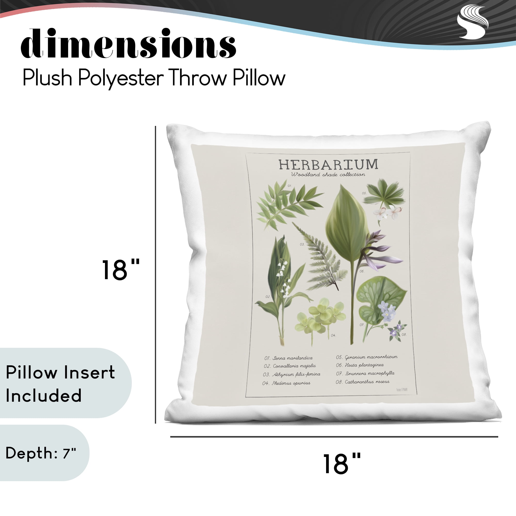 Stupell Industries Herbarium Woodland Shade Collection Decorative Printed Throw Pillow, design by House Fenway