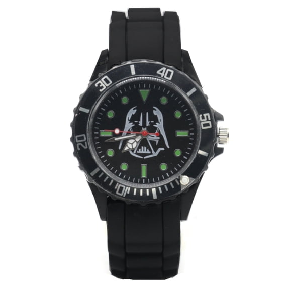 Darth Vader Sports Design Star Wars Style Black Rubber Silicone Band Watch-02 SW