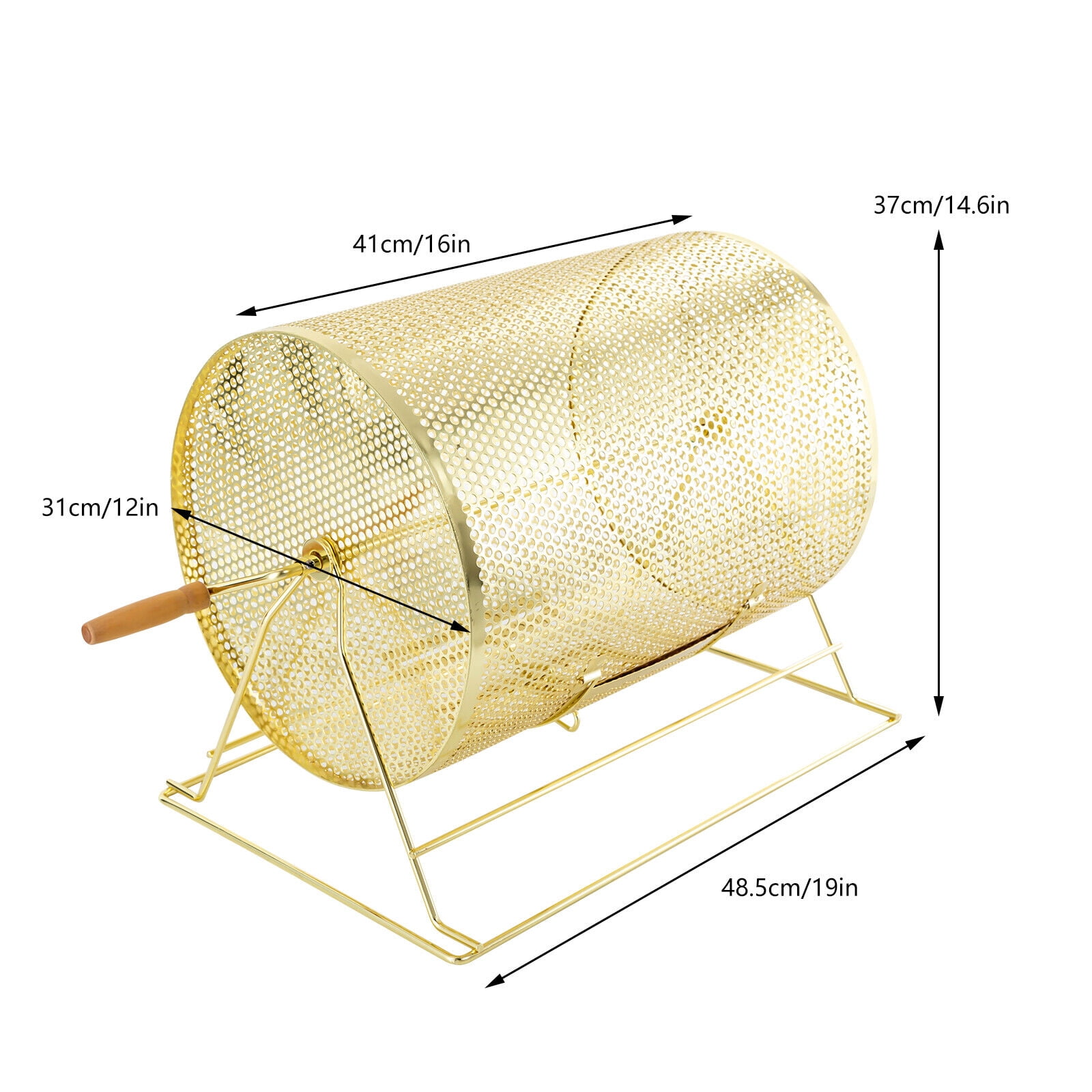 Modern Ping-Pong Balls Raffle Drum with Wooden Turning Spinning Drawing 10kg/22lbs 19*12*14.6in