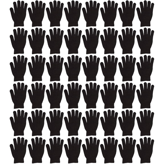 Yacht & Smith Black Stretch Knit Unisex Winter Gloves