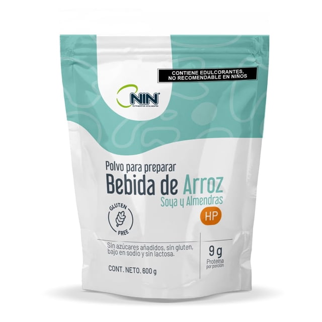 Bebida de arroz, Soya y Almendras en Polvo NIN Alta en Proteína Sin azúcar Etapa Diálisis Rinde 600g