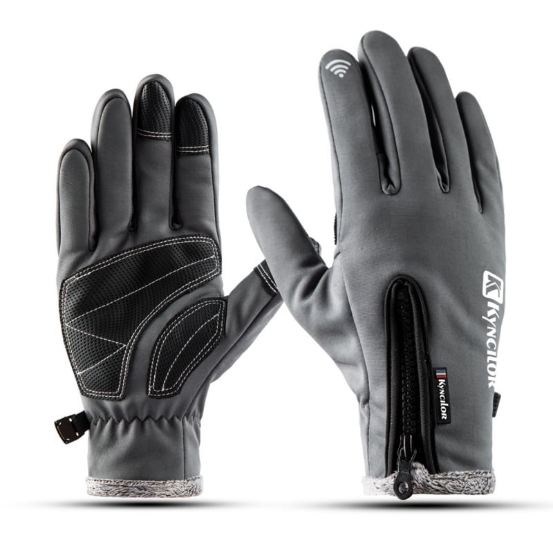 Waterproof Ski Snowboard Gloves Touchscreen Winter Gloves w/ Wrist Leashes 