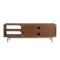 thumbnail image 2 of Pemberly Row Solid Wood with Natural Woven Cane TV Stand in Walnut, 2 of 5